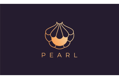 luxurious pearl shell logo template