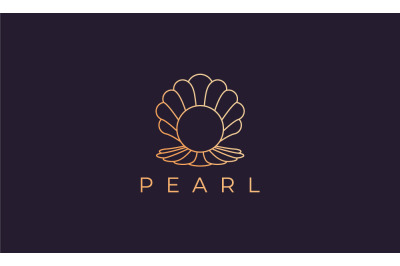 luxurious pearl shell logo template