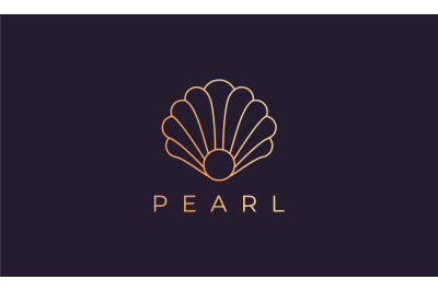 luxurious pearl shell logo template