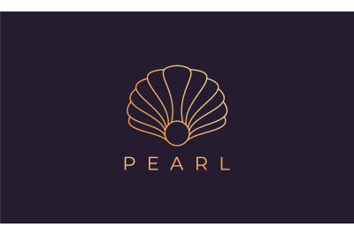 luxurious pearl shell logo template