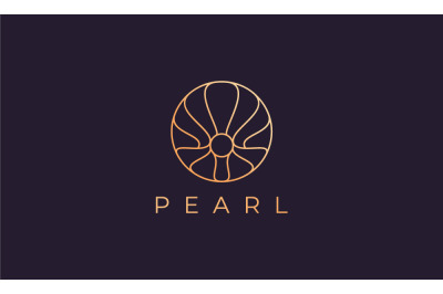 luxurious pearl shell logo template