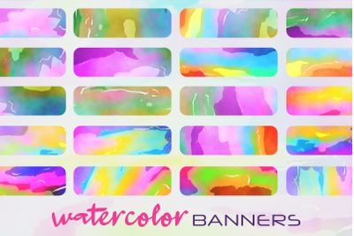 Funky Watercolor Background Banners