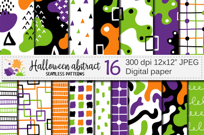 Halloween abstract seamless digital papers / patterns