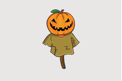 Halloween with pumpkin scarecrow