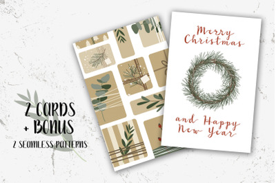2 Christmas cards and Bonus. Merry Xmas and Happy New Year
