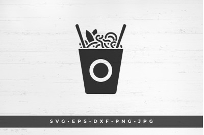 Wok noodles icon isolated on white background vector illustration. SVG