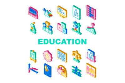 Education Science Collection Icons Set Vector Illustrations