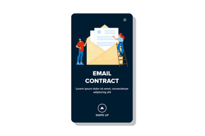 Email Contract Sending Business People Vector