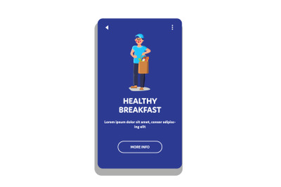 Healthy Breakfast Ingredients Holding Man Vector