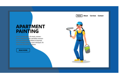 Apartment Painting Worker Wear Uniform Vector