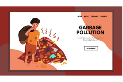 Garbage Pollution Global Ecological Problem Vector