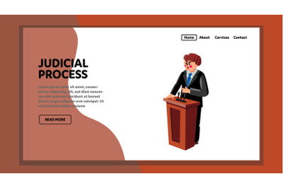 Judicial Process Attorney Giving Speech Vector