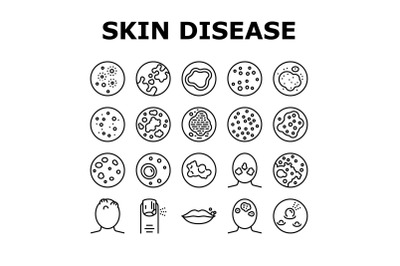 Skin Disease Symptom Collection Icons Set Vector