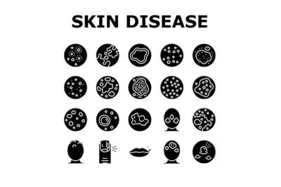 Skin Disease Symptom Collection Icons Set Vector