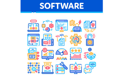 Software Testing And Analysis Icons Set Vector