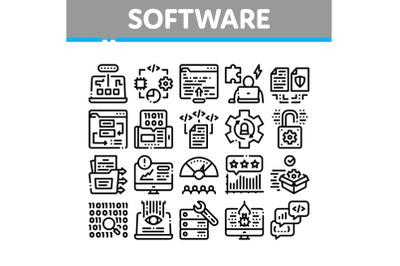 Software Testing And Analysis Icons Set Vector