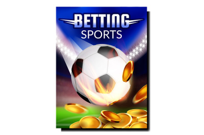 Betting Sport Soccer Promotional Poster Vector