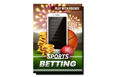 Sport Betting Online App Promotional Banner Vector