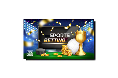 Sports Betting Gamble Promotional Banner Vector