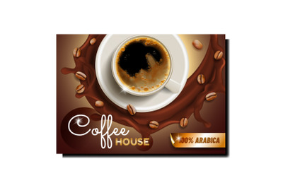 Coffee House Hot Drink Promotional Banner Vector