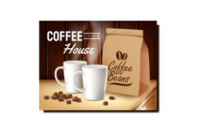 Coffee House Creative Promotional Poster Vector