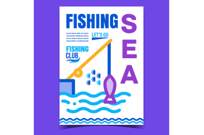 Sea Fishing Creative Advertising Banner Vector