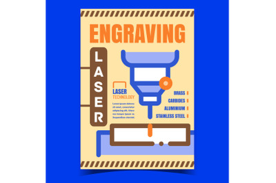 Engraving Laser Creative Advertise Poster Vector