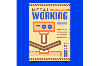 Metal Working Creative Advertise Poster Vector