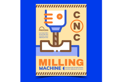 Milling Machine Creative Advertise Poster Vector