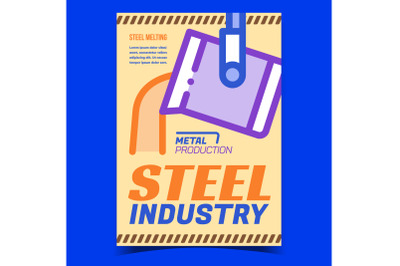 Steel Industry Creative Advertise Banner Vector