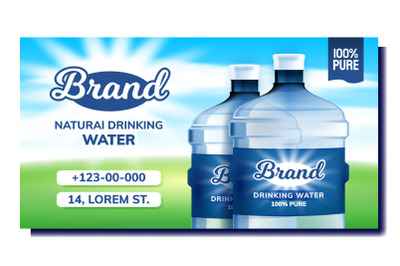 Water Natural Drink Creative Promo Poster Vector