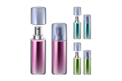 Perfume Sprayer Bottles Collection Set Vector