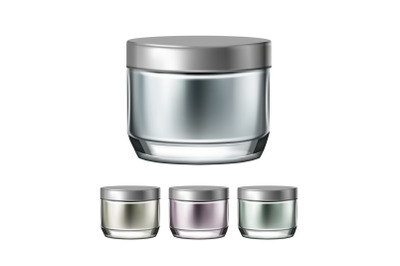 Night Cream Elegant Jar Collection Set Vector