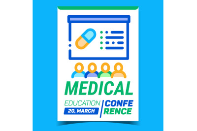 Medical Conference Creative Promo Banner Vector