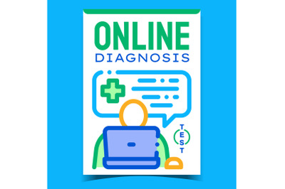 Online Diagnosis Creative Advertise Banner Vector