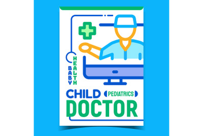 Child Doctor Creative Advertising Poster Vector