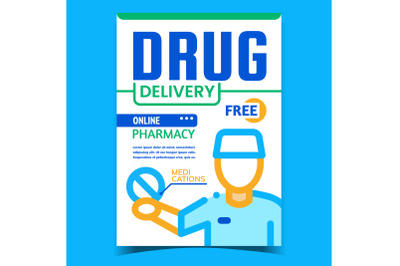 Drug Delivery Creative Advertising Banner Vector