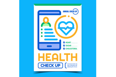 Health Check Up Creative Advertising Poster Vector