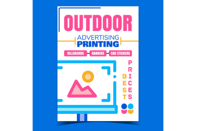 Outdoor Advertising Printing Promo Poster Vector