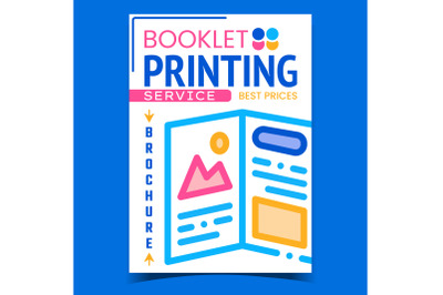 Booklet Printing Service Advertising Poster Vector