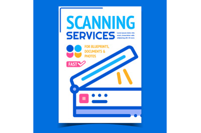 Scanning Services Creative Advertise Poster Vector