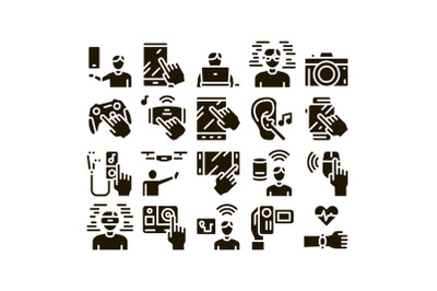 Gadget And Device Glyph Set Vector