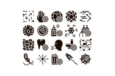 Bacteria Germs Vector Sign Icons Set