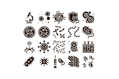 Pathogen Elements Vector Sign Icons Set