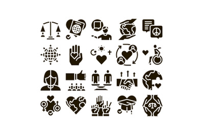 Tolerance And Equality Glyph Set Vector