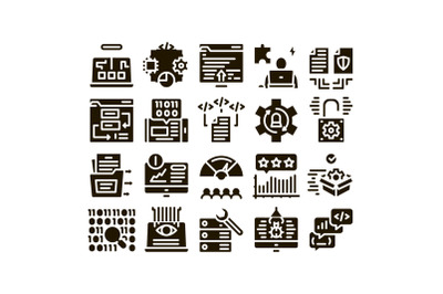 Software Testing And Analysis Icons Set Vector