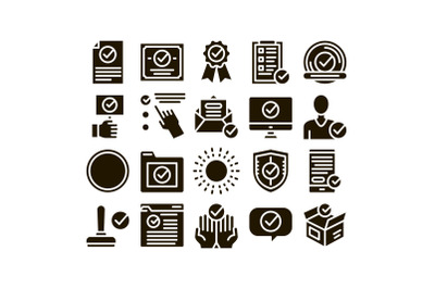 Approved Collection Elements Vector Icons Set