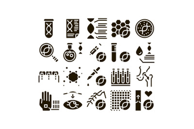 Biomaterials Collection Elements Vector Icons Set