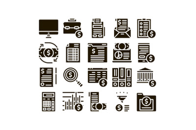 Financial Accounting Collection Vector Icons Set