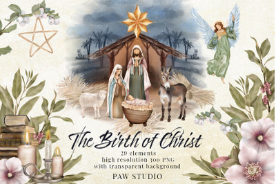 Religious Christmas Birth of Jesus Nativity Angel Star